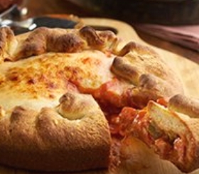 Homemade Deep Dish Pizza with Sausage & Peppers image