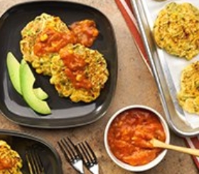 Zucchini Corn Fritters with Avocado image