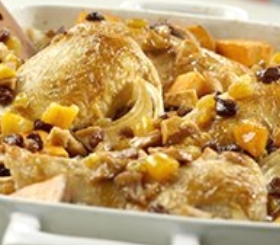 Glazed Chicken with Fruit & Sweet Potatoes image