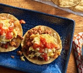 Spicy Sausage and Bean Tostadas image