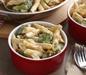 Three-Cheese Penne and Broccoli Skillet image