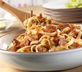 Fettuccine with Smoked Sausage & Mushroom Sauce image
