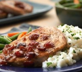 Pork Chops with Cranberry Balsamic Sauce image