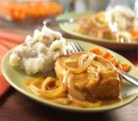 Pork Chops and Mustard Onion Gravy image