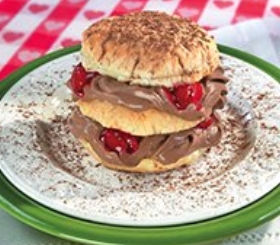 Chocolate Bavarois with Grillotes Cherries image