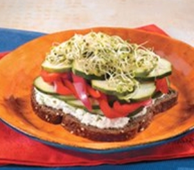 Open-Faced Veggie-Sprout Sandwiches image