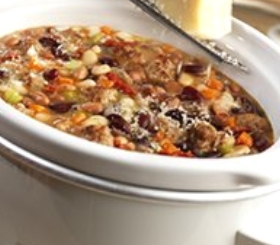 Slow Cooker Hearty Mixed Bean Stew with Sausage image