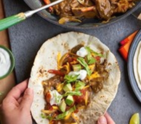 Cheesy Garlic Steak Fajitas image
